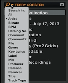 Traktor Pro 2 search filter options